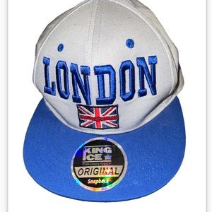 King Ice “London” Embroidered SnapBack Adjustable Hat Gray Blue